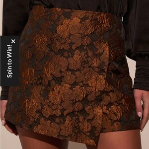Vici Brown Floral Mini Skirt